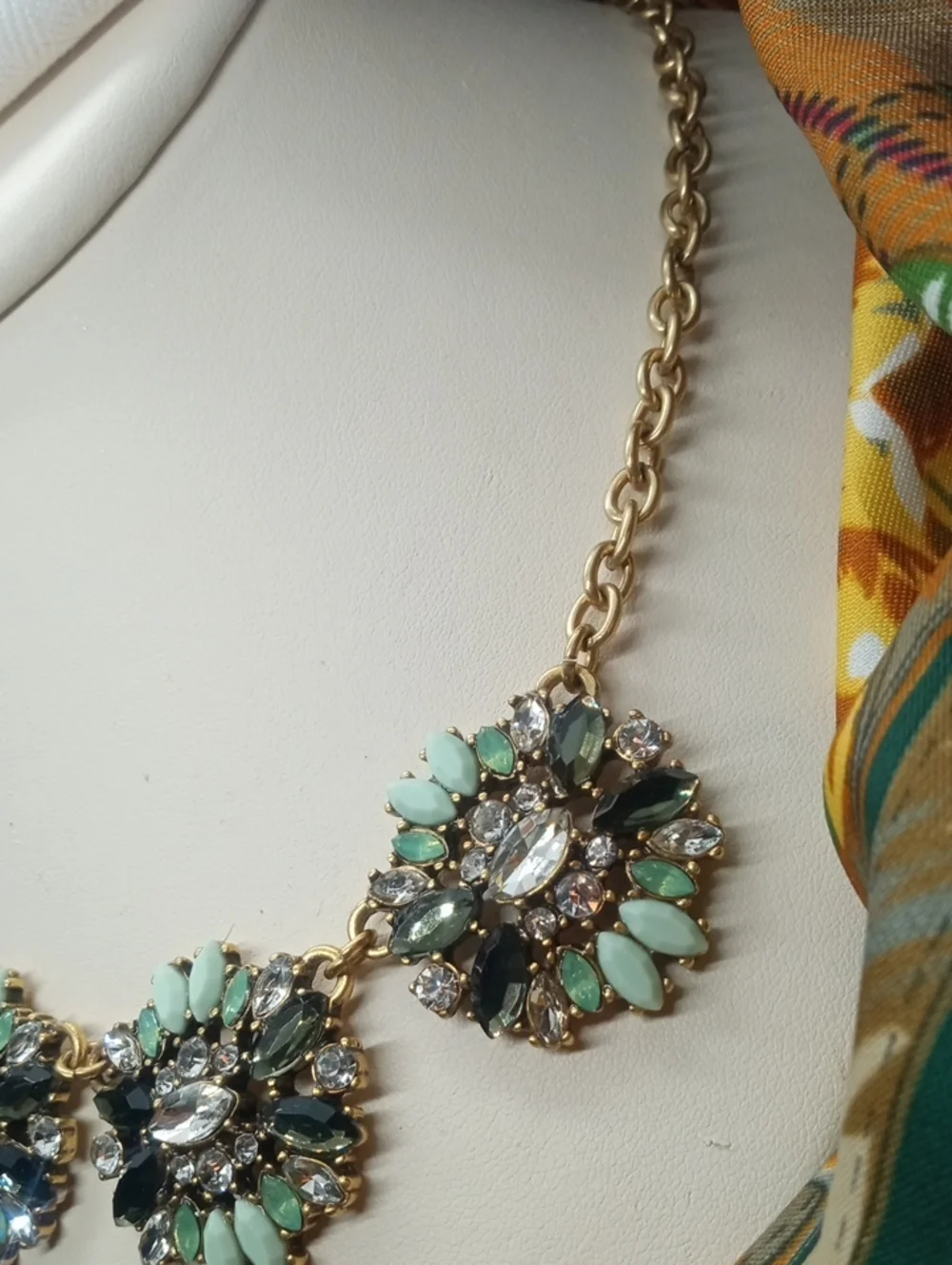 J.CREW BEJEWELED TRIPLE STARBURST NECKLACE